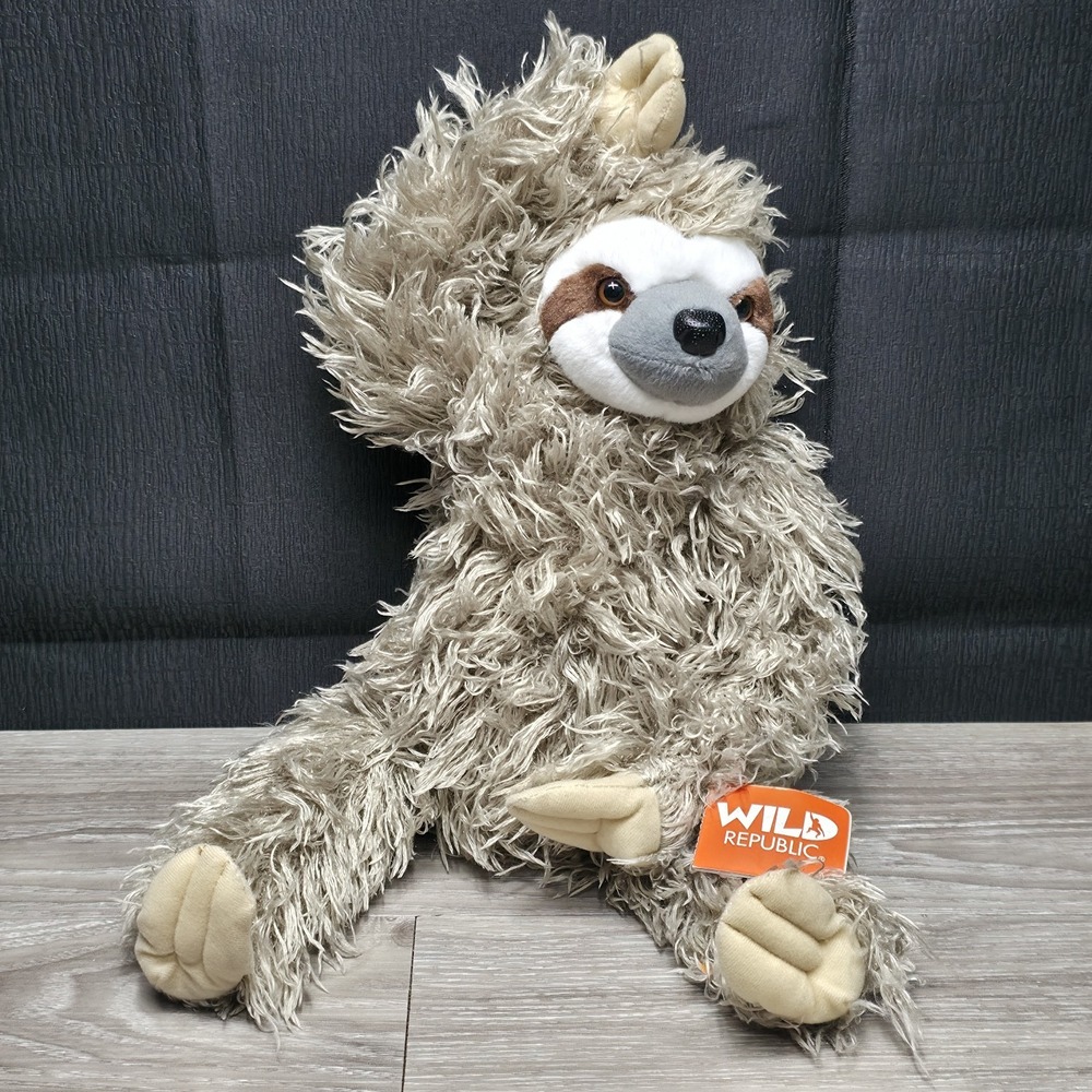 16" Wild Republic THREE TOED‎ SLOTH Plush Cuddlekins Stuffed Animal With Tag